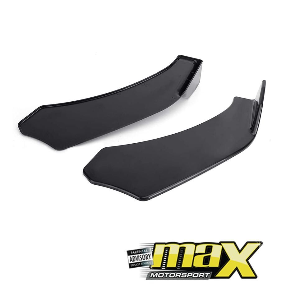 Universal Gloss Black 3-Piece Front Spoiler - Type C maxmotorsports