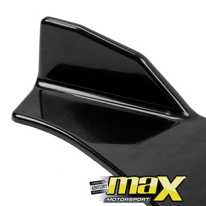 Universal Gloss Black 3-Piece Front Spoiler - Type D maxmotorsports