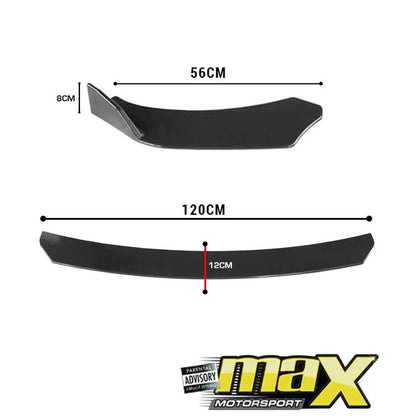 Universal Gloss Black 3-Piece Front Spoiler - Type D maxmotorsports