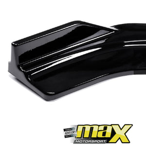 Universal Gloss Black 4-Piece Front Spoiler With Red Lip maxmotorsports