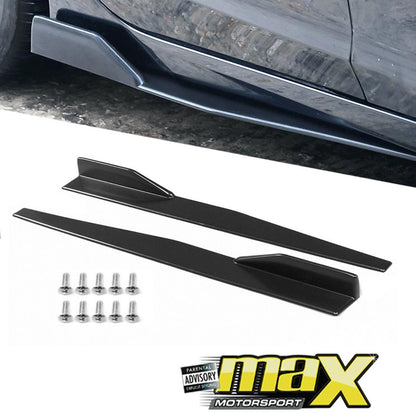 Universal Gloss Black Long Side Skirt Splitters / Extensions - 1.18 meter maxmotorsports