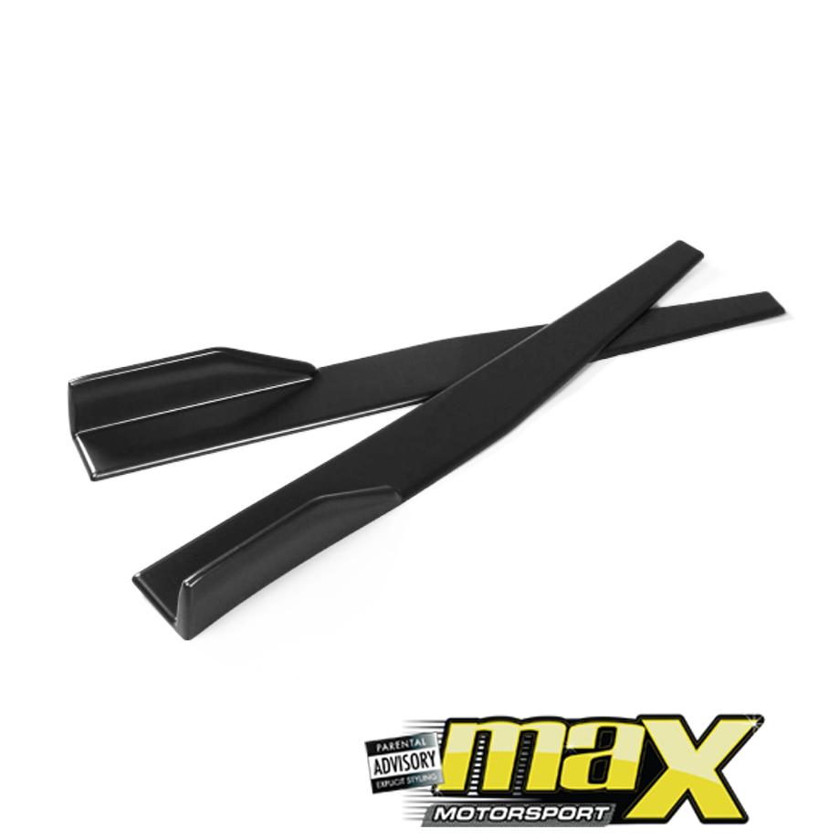 Universal Gloss Black Long Side Skirt Splitters / Extensions - 1.18 meter maxmotorsports