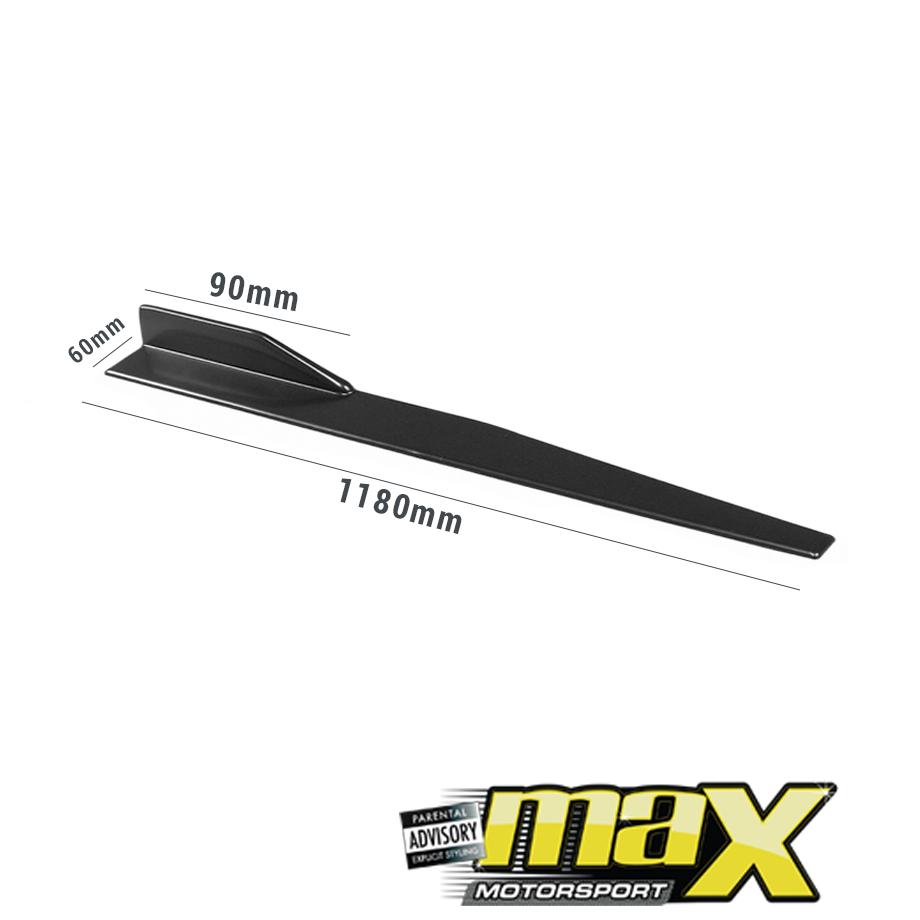 Universal Gloss Black Long Side Skirt Splitters / Extensions - 1.18 meter maxmotorsports