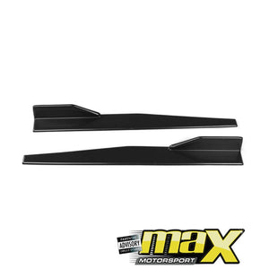 Universal Gloss Black Long Side Skirt Splitters / Extensions - 1.18 meter maxmotorsports