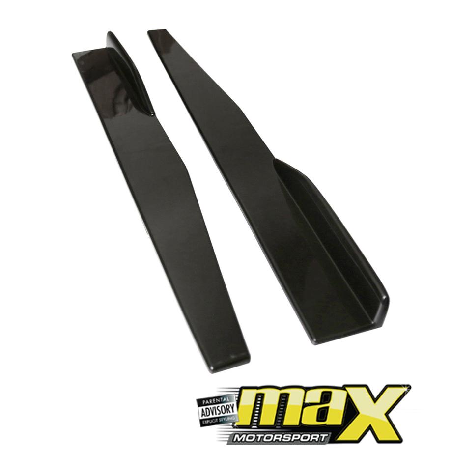 Universal Gloss Black Long Side Skirt Splitters / Extensions - 1.18 meter maxmotorsports