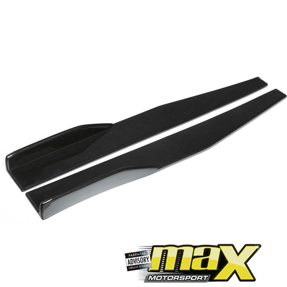 Universal Gloss Black Long Side Skirt Splitters / Extensions - 1.18 meter maxmotorsports