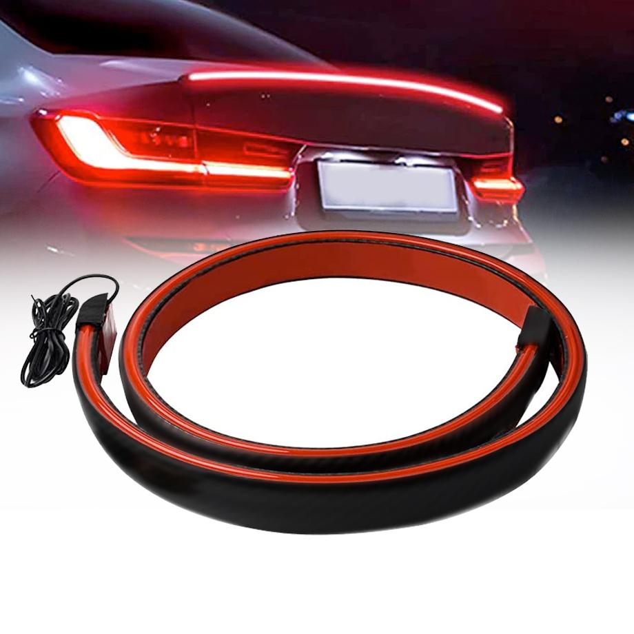 Universal Gloss Black Rubber Boot Spoiler With LED Brake Light