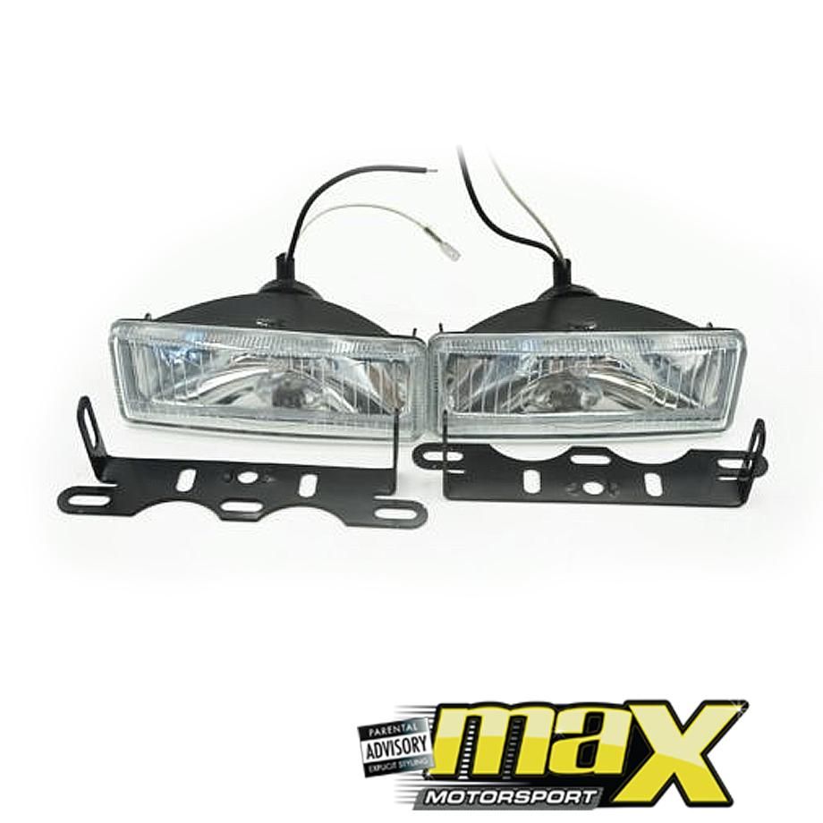 Universal Halogen Foglamp With White Projector Glass Lens maxmotorsports