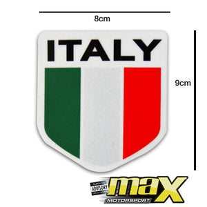 Universal Italy Shield Vinyl Sticker maxmotorsports