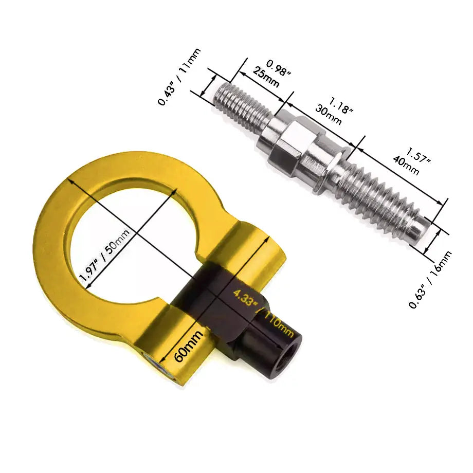 Universal JDM Racing Tow Hook (Gold) maxmotorsports