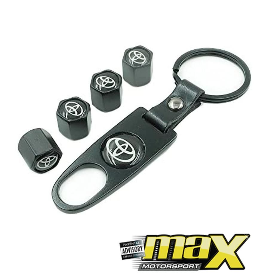 Universal Metal Toyota Valve Caps With Keychain maxmotorsports