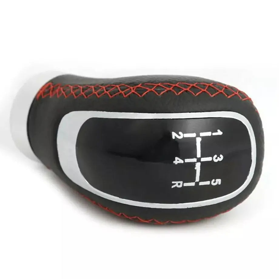 Universal PVC Leather Look Gear Knob (Black & Red) maxmotorsports