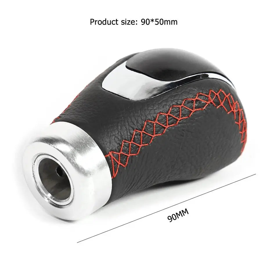 Universal PVC Leather Look Gear Knob (Black & Red) maxmotorsports