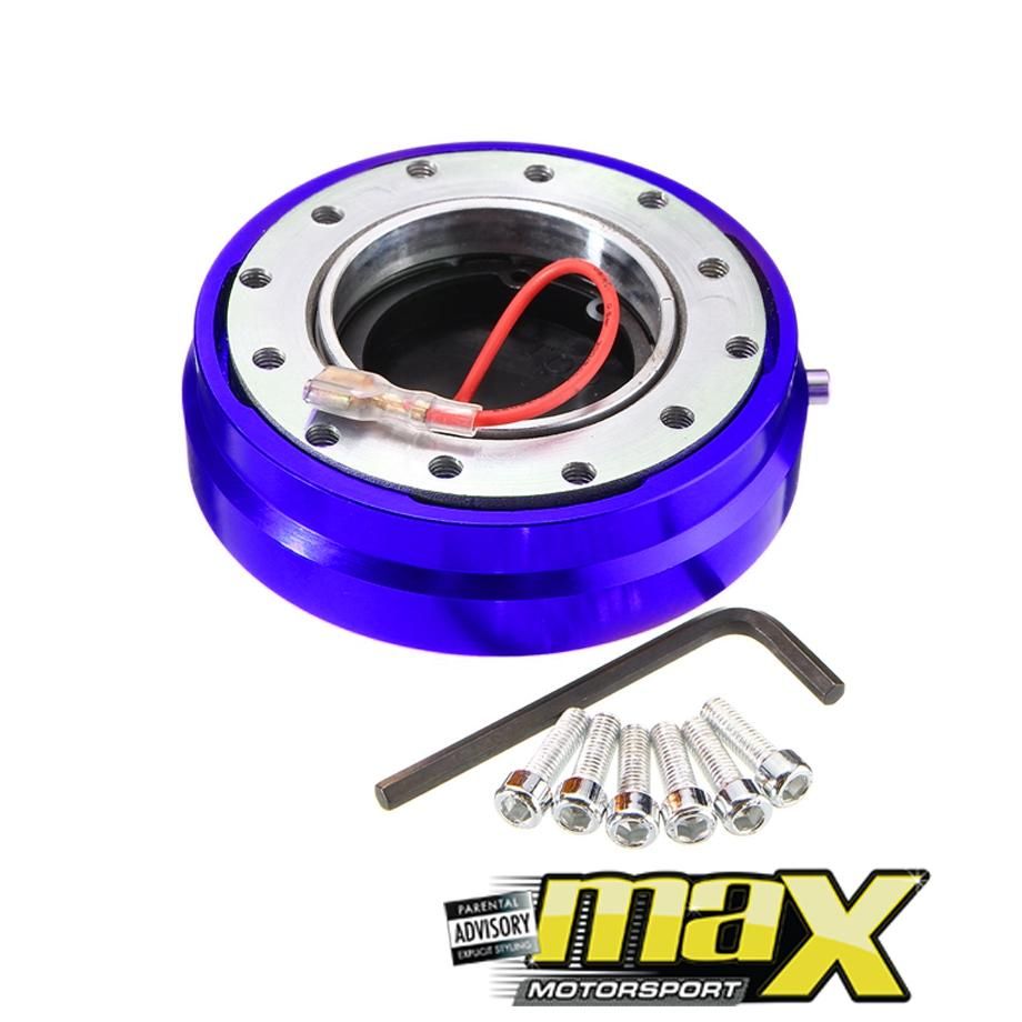 Universal Quick Release Steering Wheel Hub Kit (Blue) maxmotorsports