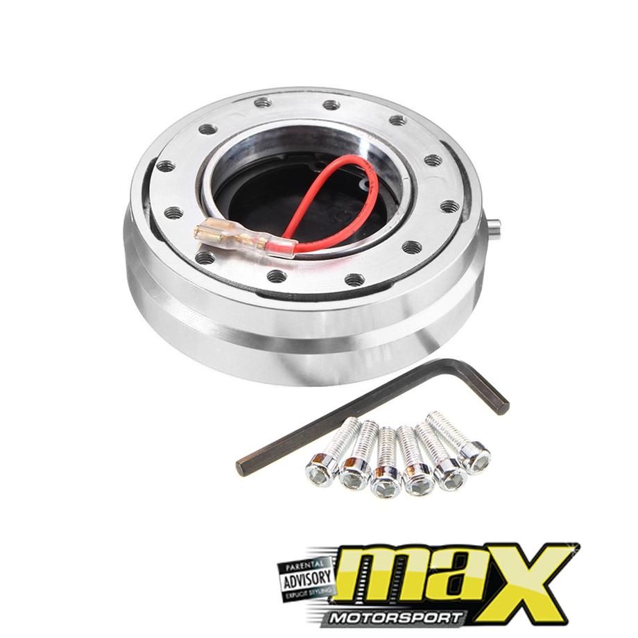 Universal Quick Release Steering Wheel Hub Kit (Silver) maxmotorsports