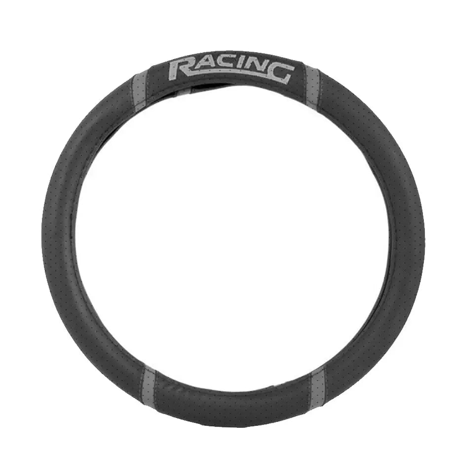 Universal Racing Style Steering Wheel Cover (Black & Grey) Max Motorsport