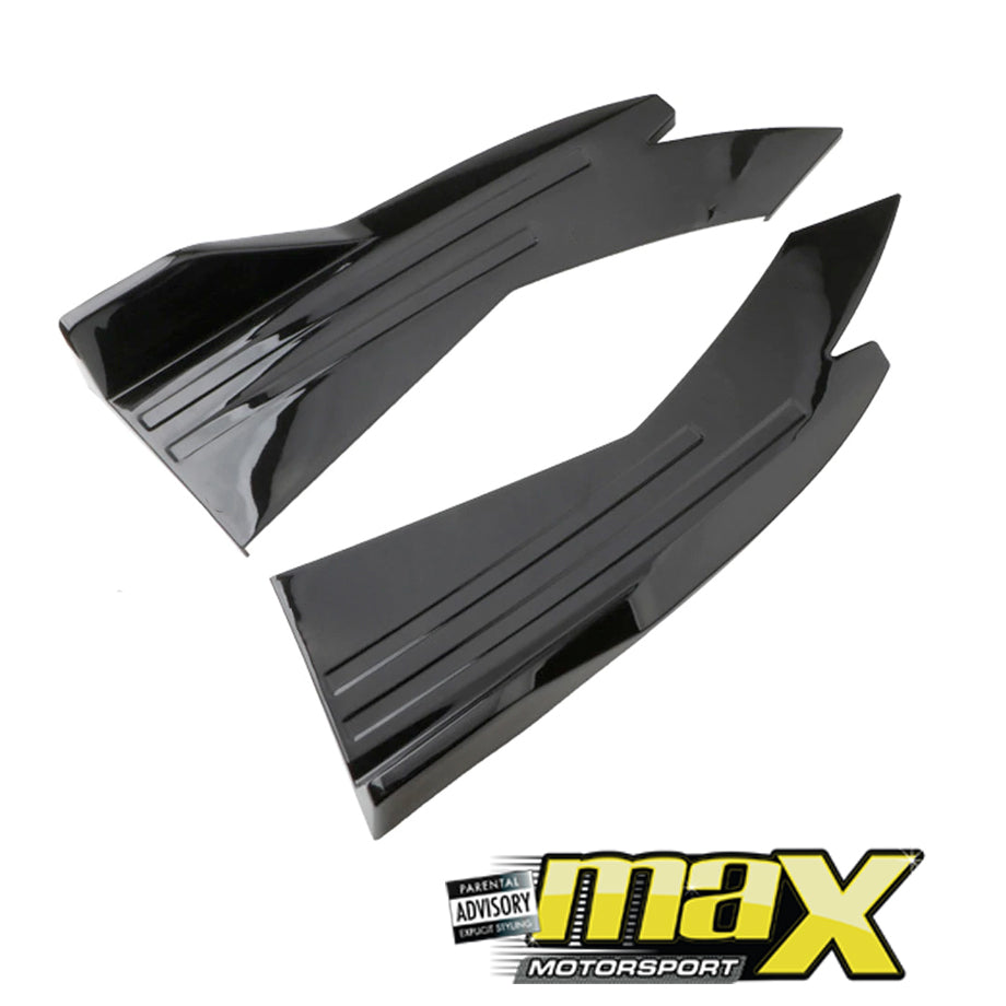 Universal Gloss Black Rear Bumper Splitters