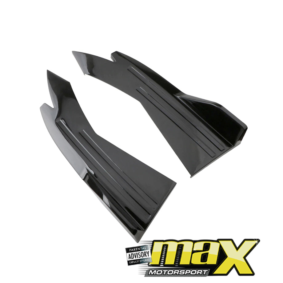 Universal Gloss Black Rear Bumper Splitters