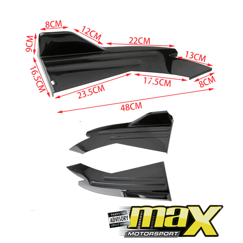 Universal Gloss Black Rear Bumper Splitters