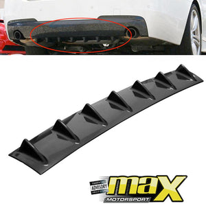 Universal Shark Fin 7 Wing Gloss Black Rear Bumper Diffuser maxmotorsports