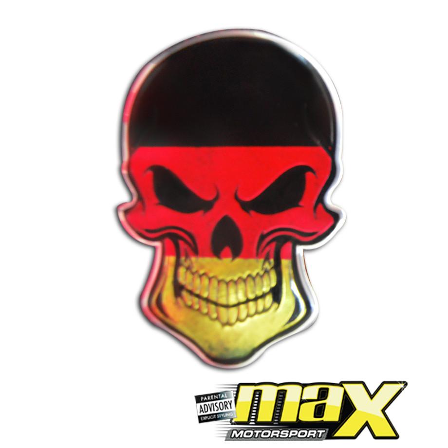 Universal Skull Metal Badge maxmotorsports