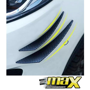 Universal Stick-On 20cm Carbon Look Bumper Canards (4-Pc) maxmotorsports