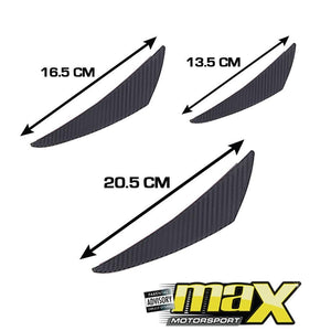 Universal Stick-On Carbon Look Bumper Canards (6-Pc) maxmotorsports