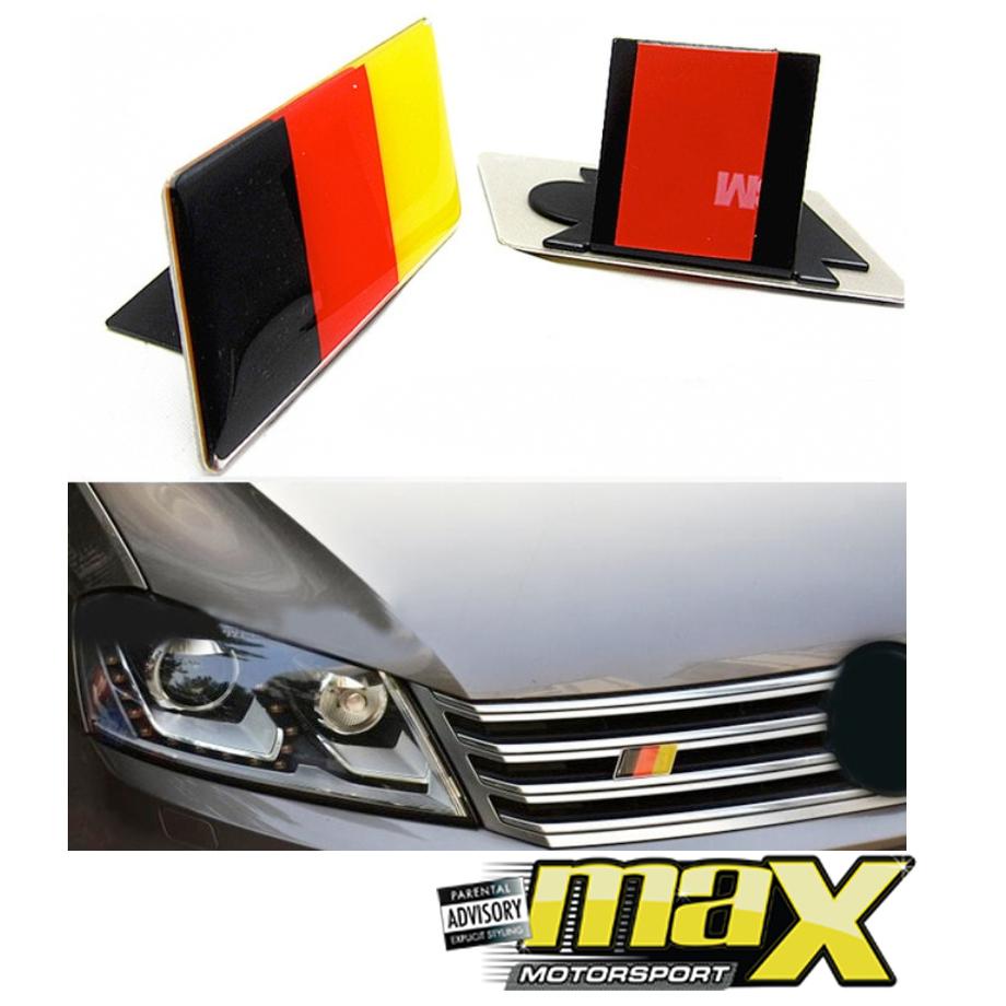 Universal Stick-On German Flag Grille Badge maxmotorsports