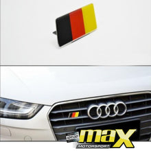 Load image into Gallery viewer, Universal Stick-On German Flag Grille Badge maxmotorsports
