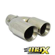 Load image into Gallery viewer, Universal Twin Angled Cut Double Exhaust Tailpipe (60mm Outlet) maxmotorsports
