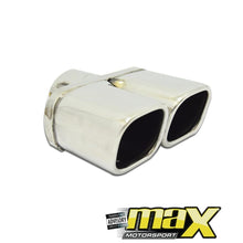 Load image into Gallery viewer, Universal Twin Angled Cut Double Squar Exhaust Tailpipe (63mm Outlet) maxmotorsports
