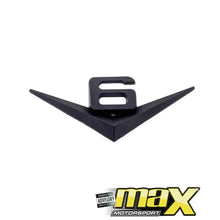 Load image into Gallery viewer, Universal V6 Matte Black Metal Badge maxmotorsports
