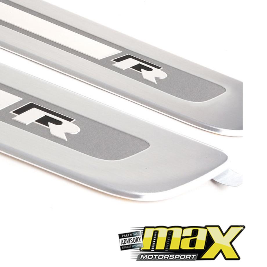 Universal VW R Logo Aluminium Door Step Sills maxmotorsports