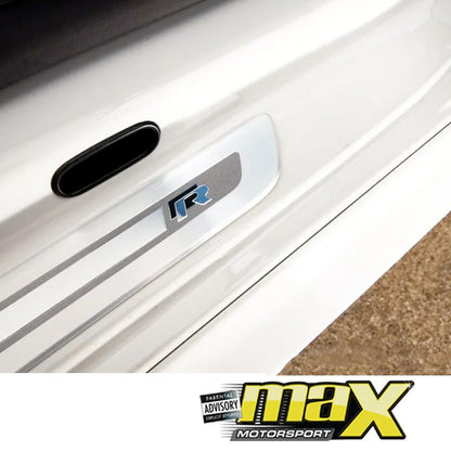 Universal VW R Logo Aluminium Door Step Sills maxmotorsports