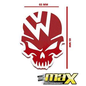 Universal VW Skull Vinyl Sticker (Red) maxmotorsports
