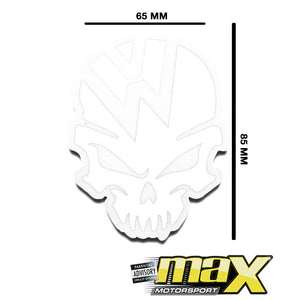 Universal VW Skull Vinyl Sticker (White) maxmotorsports