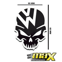 Load image into Gallery viewer, Universal VW Skull Vinyl Sticker maxmotorsports
