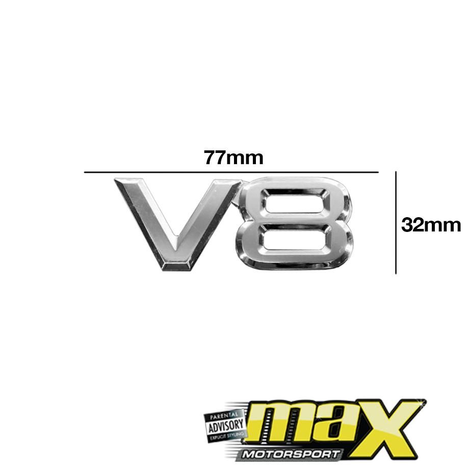 V8 Chrome Badge maxmotorsports