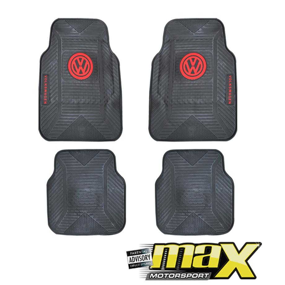 VW Branded Rubber Car Mats (4-Piece Red) maxmotorsports