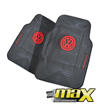 VW Branded Rubber Car Mats (4-Piece Red) maxmotorsports
