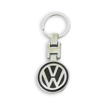 VW Emblem Key Ring - (Black & Chrome) maxmotorsports