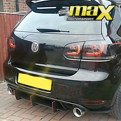 VW GOLF 6 GTI GLOSS BLACK MAXTON STYLE DIFFUSER maxmotorsports