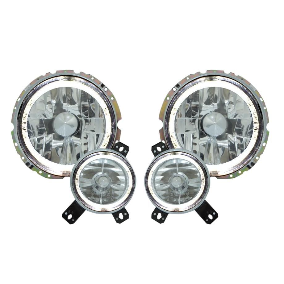 VW Golf 1 Cat Series Crystal Angel Eye LED Headlights (Inners) maxmotorsports