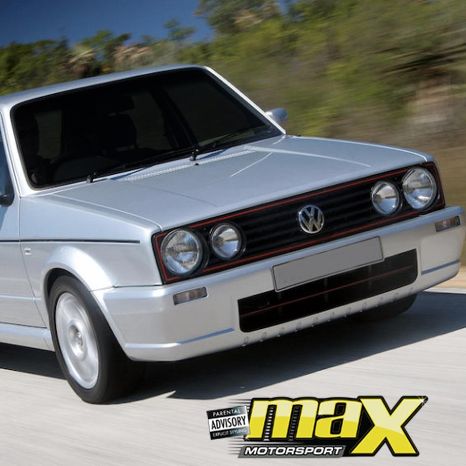 VW Golf 1 Double Headlight Grille With Red Trim maxmotorsports