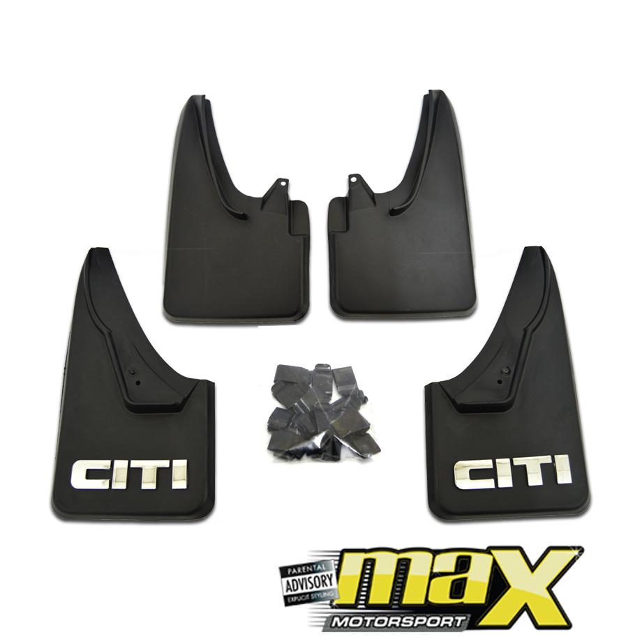 VW Golf 1 Mud Flaps With Chrome Citi Logo maxmotorsports