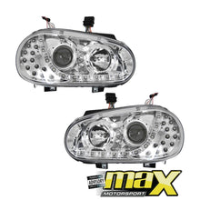 Load image into Gallery viewer, VW Golf 4 DRL Headlights (Chrome) maxmotorsports
