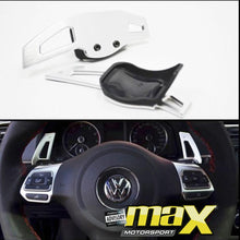 Load image into Gallery viewer, VW Golf 5/ 6 DSG Brushed Aluminium Paddle Shift Extensions maxmotorsports
