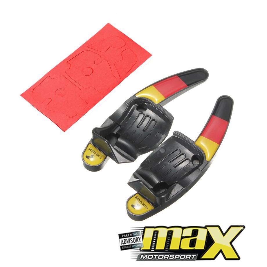 VW Golf 5 Maniacs Paddle Shift Extensions (German Stripe) maxmotorsports