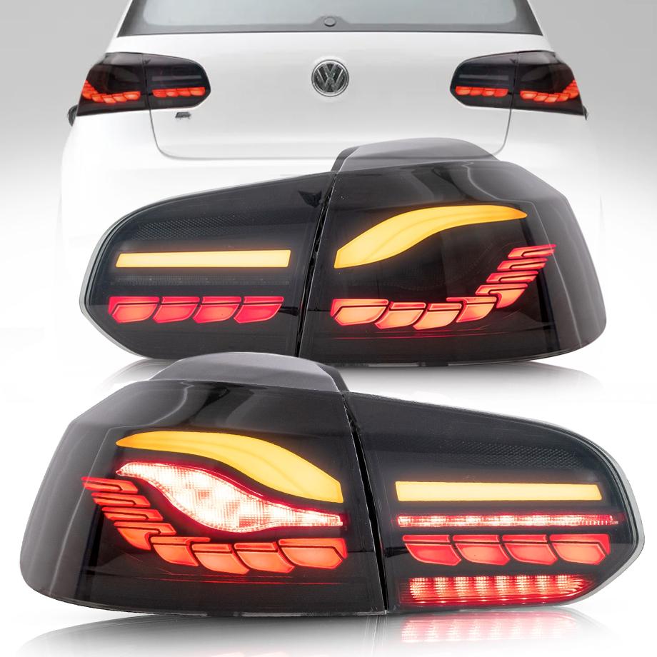 VW Golf 6 CS Style OLED Sequential Smoked Black Taillights Max Motorsport