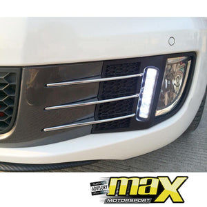 VW Golf 6 GTI Chrome LED DRL Fog Light Surround Max Motorsport
